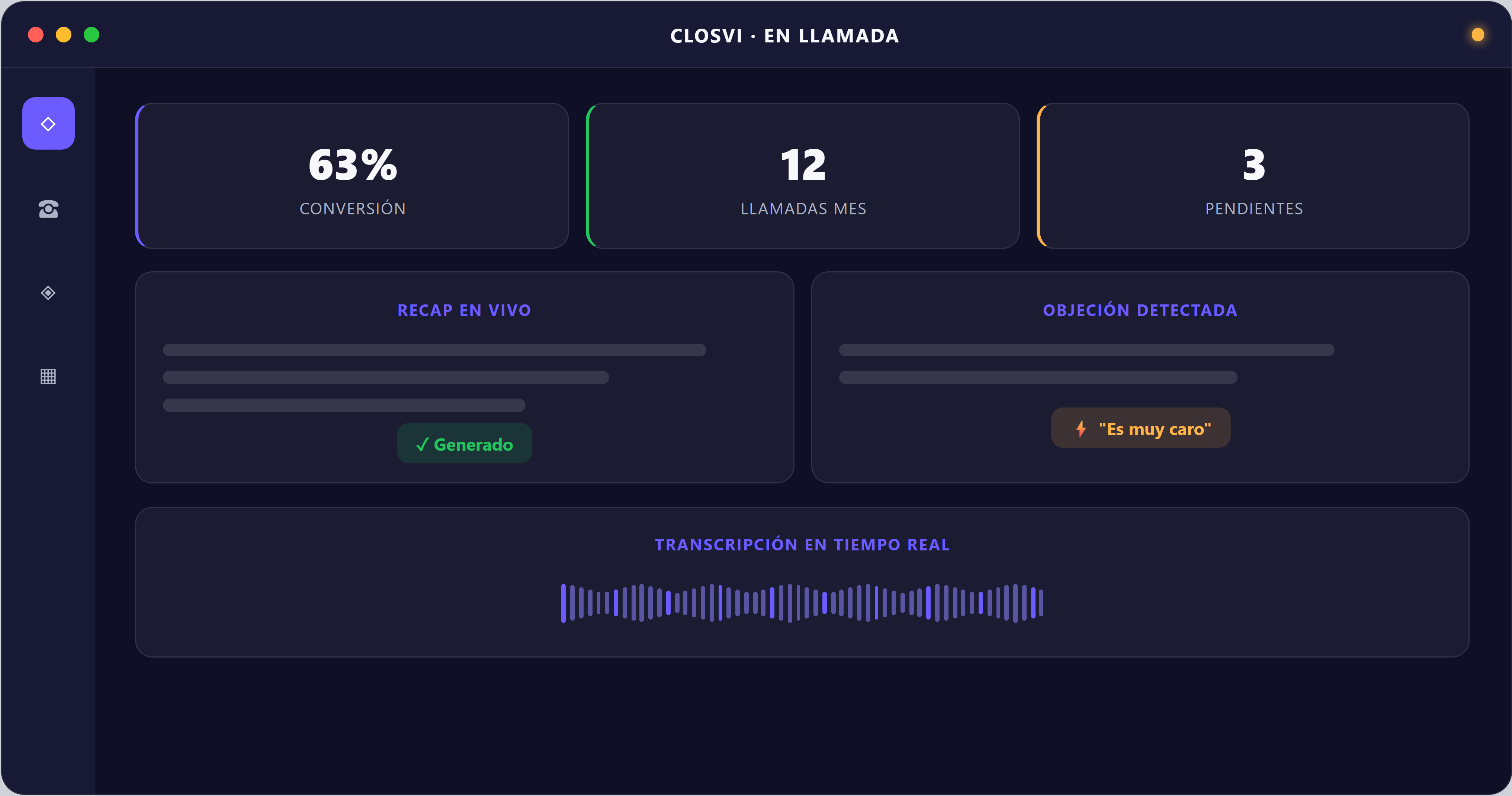 El Director de llamada de Closvi guiándote en tiempo real